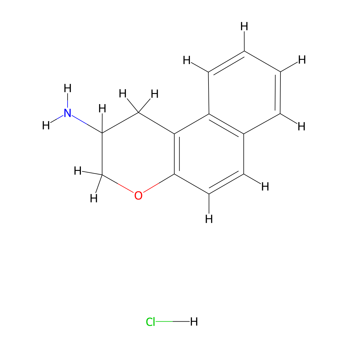 1H,2H,3H-naphtho[2,1-b]pyran-2-amine hydrochloride molecular structure, CAS 2031260-41-8