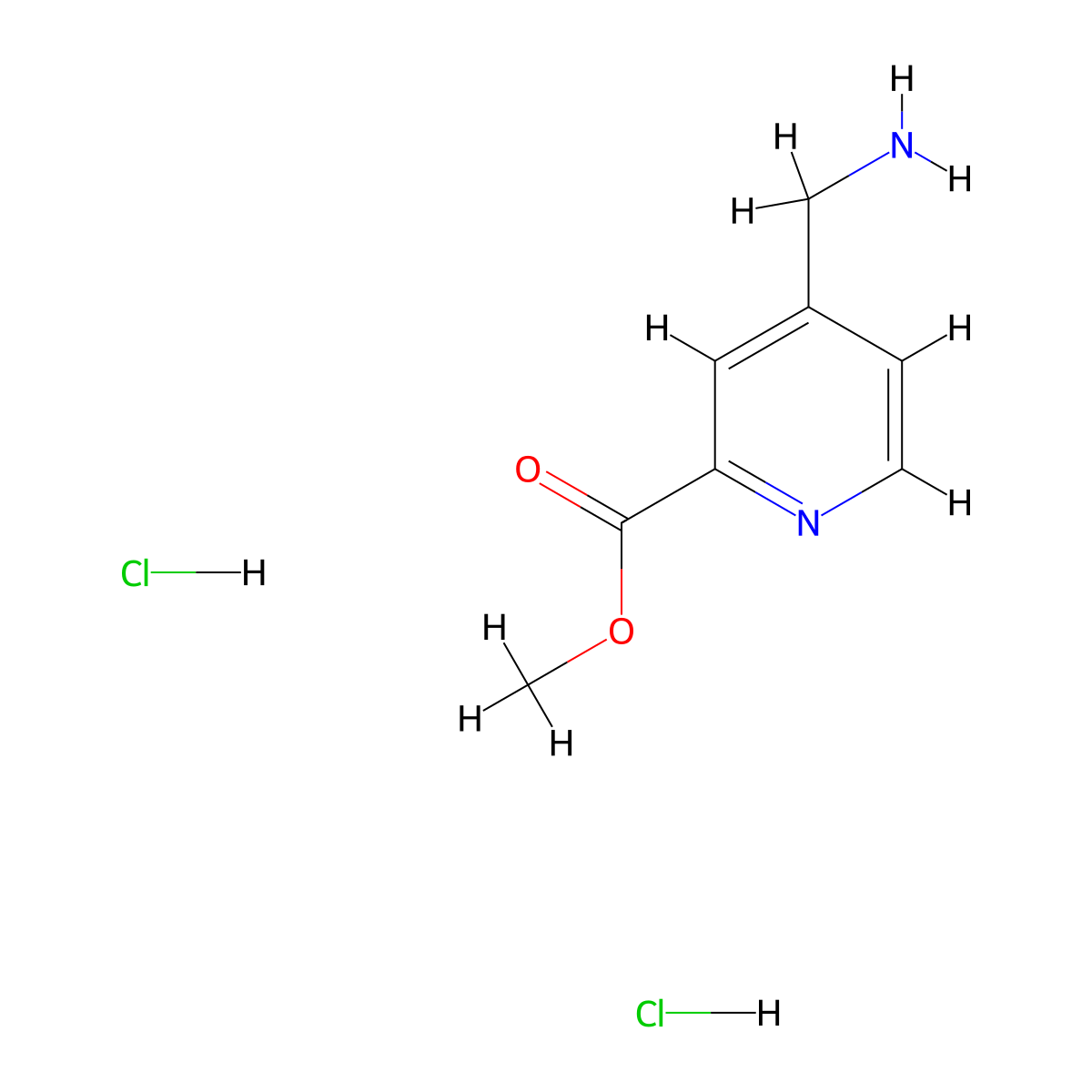 Methyl 4-(aminomethyl)pyridine-2-carboxylate dihydrochloride molecular structure, CAS 2031260-42-9