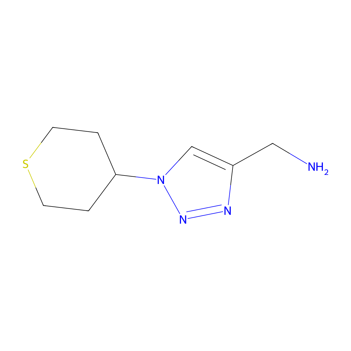 (1-(tetrahydro-2H-thiopyran-4-yl)-1H-1,2,3-triazol-4-yl)methanamine molecular structure, CAS 2031260-45-2
