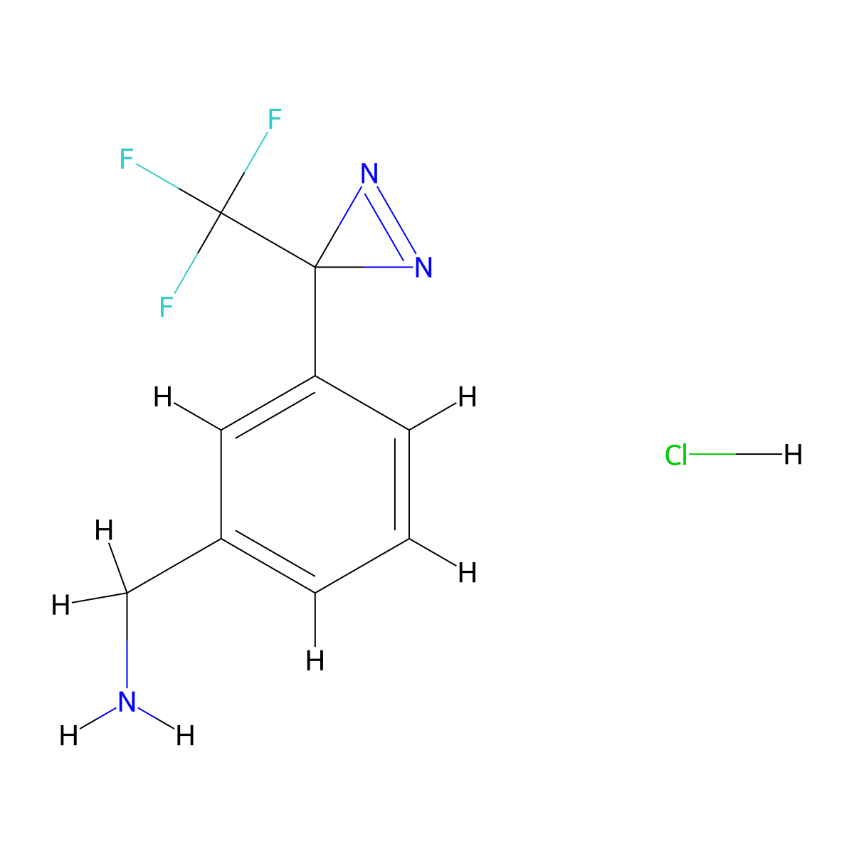 (3-(3-(trifluoromethyl)-3H-diazirin-3-yl)phenyl)methanamine hydrochloride molecular structure, CAS 2031260-46-3