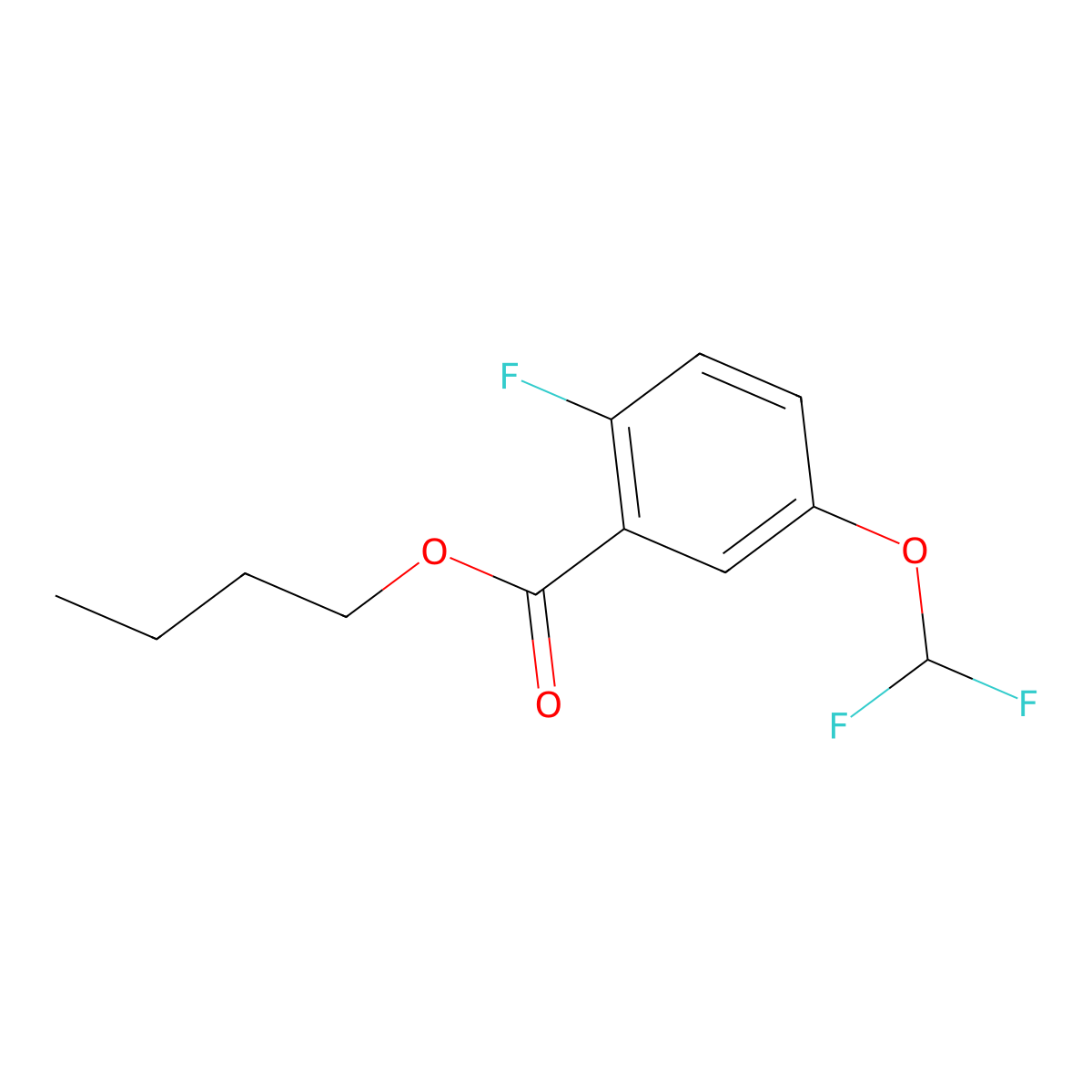Butyl 5-(difluoromethoxy)-2-fluorobenzoate molecular structure, CAS 2031260-61-2