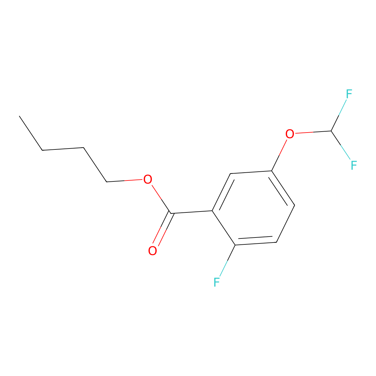 Butyl 5-(difluoromethoxy)-2-fluorobenzoate molecular structure, CAS 2031260-61-2