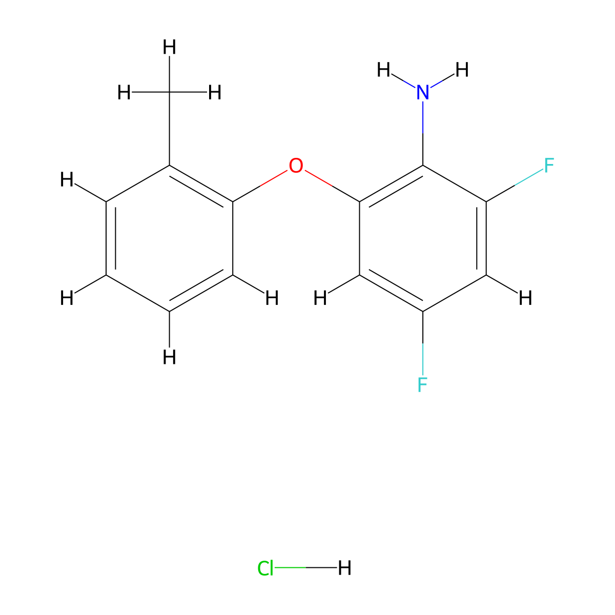 2,4-Difluoro-6-(2-methylphenoxy)aniline hydrochloride molecular structure, CAS 2031260-62-3