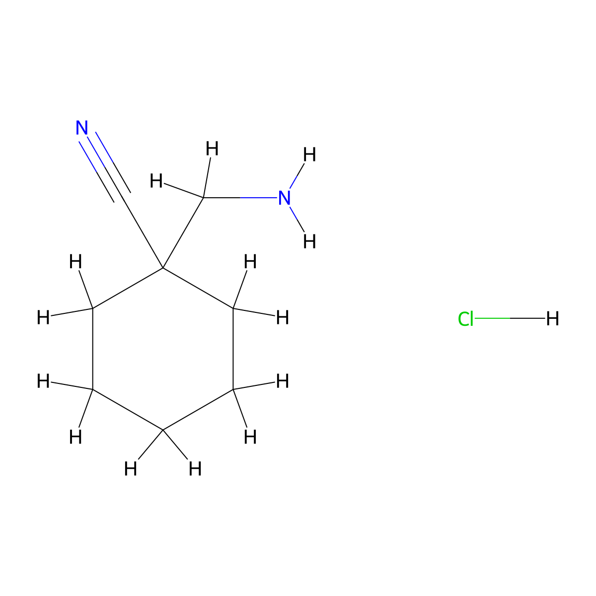 1-(Aminomethyl)cyclohexane-1-carbonitrile hydrochloride molecular structure, CAS 2031260-67-8