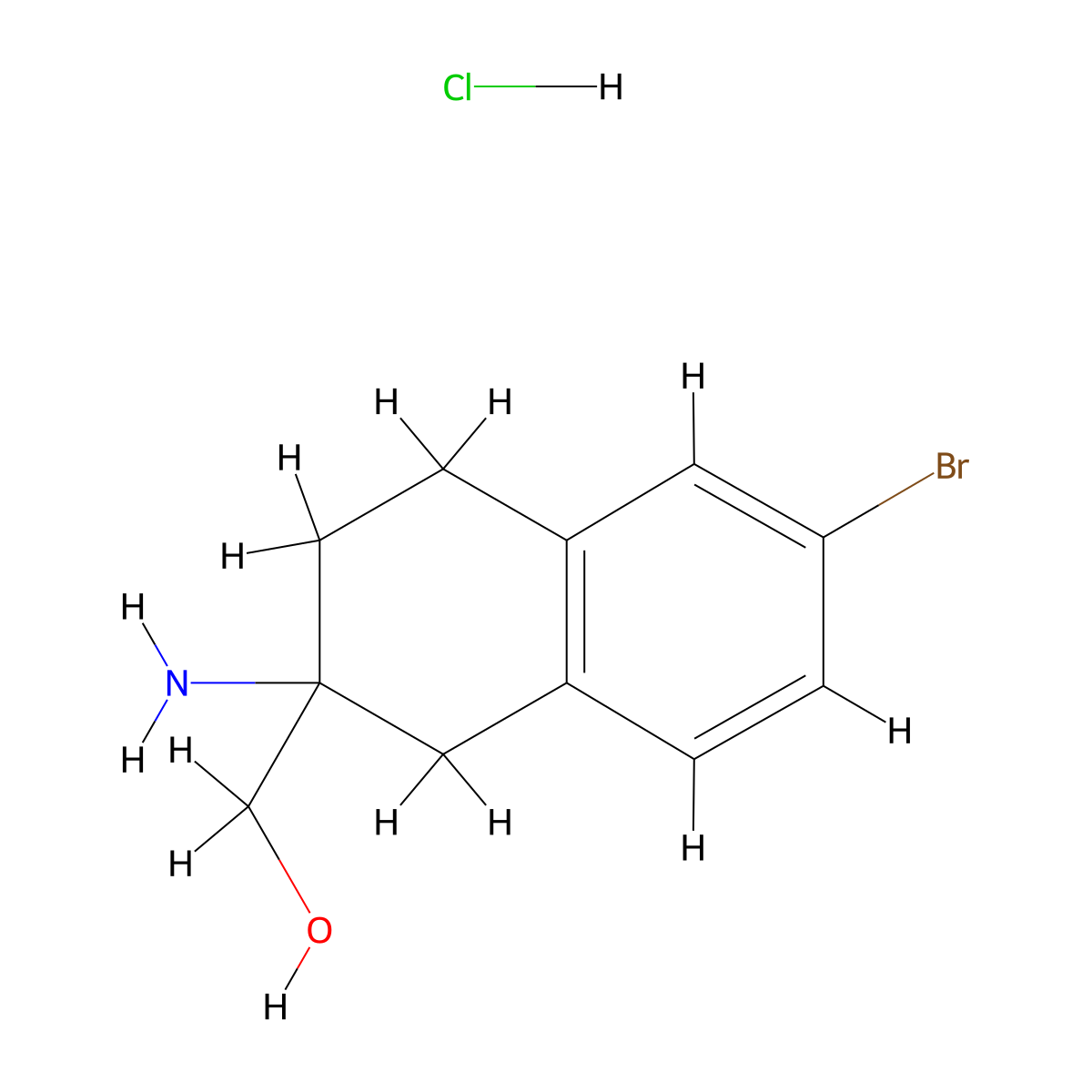 (2-Amino-6-bromo-1,2,3,4-tetrahydronaphthalen-2-yl)methanol hydrochloride molecular structure, CAS 2031260-76-9