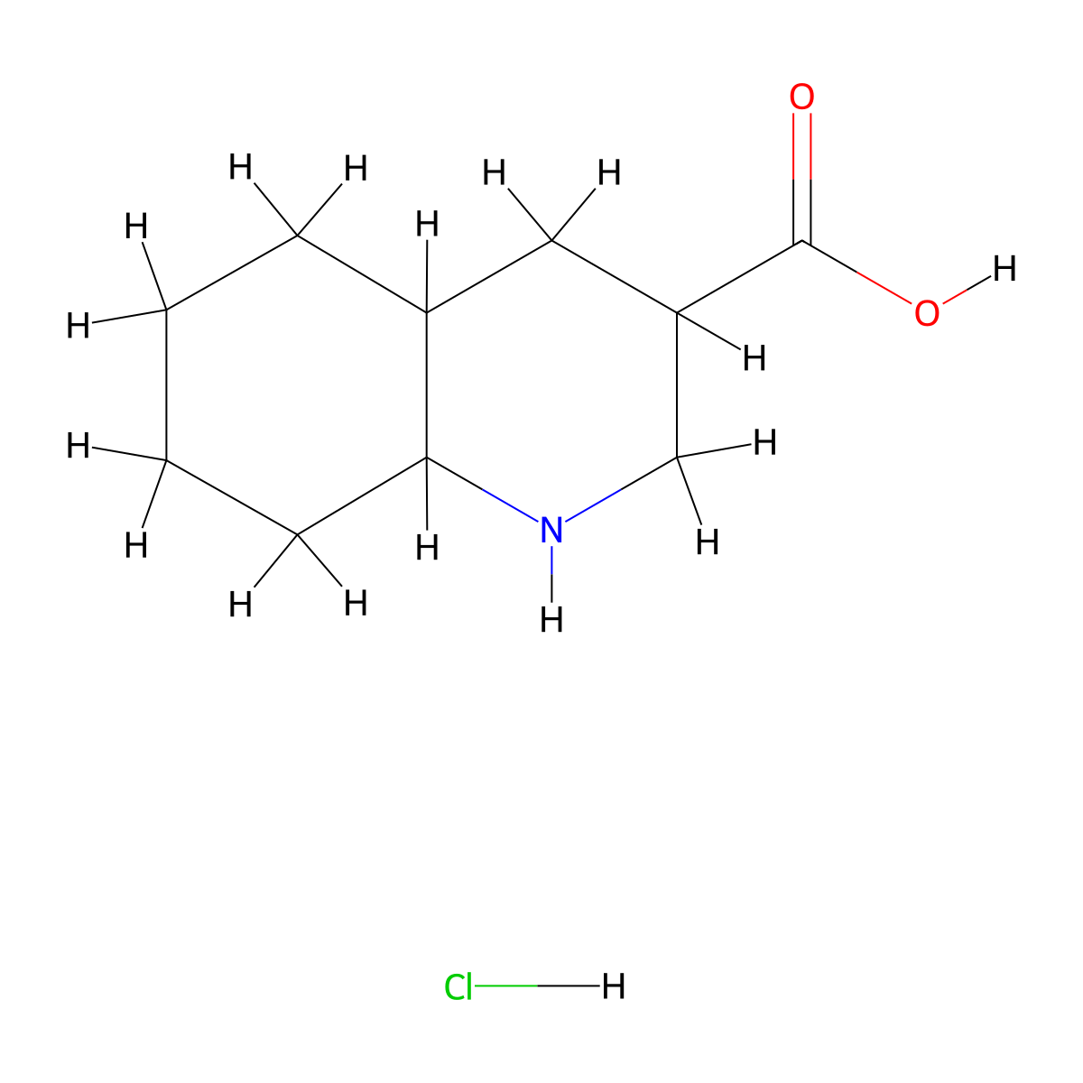 Decahydroquinoline-3-carboxylic acid hydrochloride molecular structure, CAS 2031260-80-5
