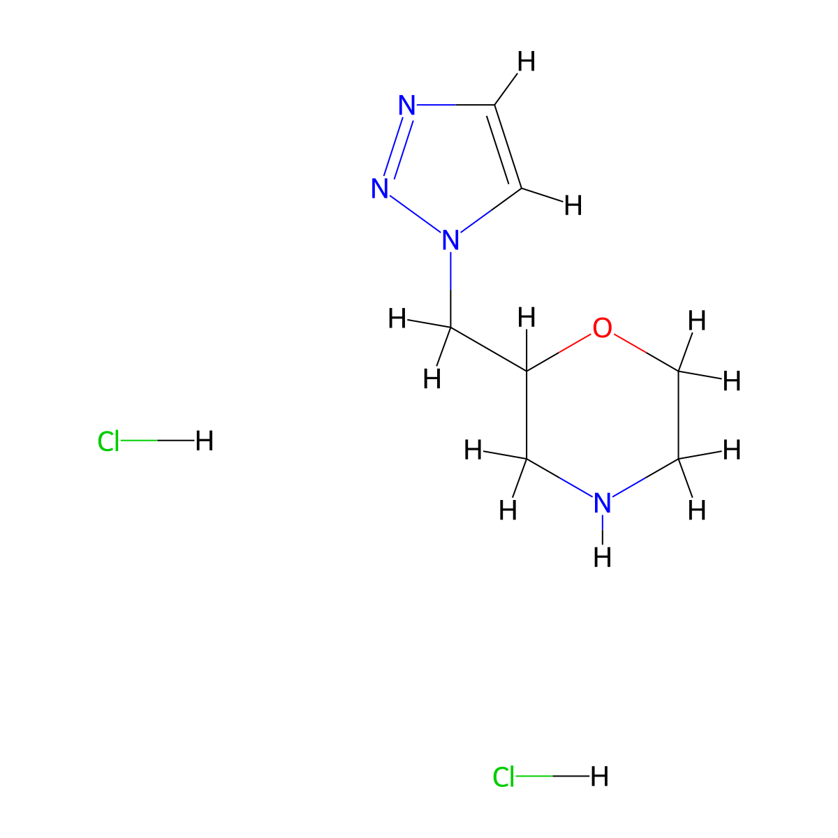 2-[(1H-1,2,3-triazol-1-yl)methyl]morpholine dihydrochloride molecular structure, CAS 2031260-84-9