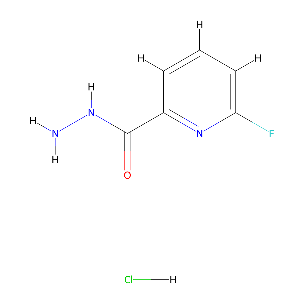6-Fluoropyridine-2-carbohydrazide hydrochloride molecular structure, CAS 2031260-85-0