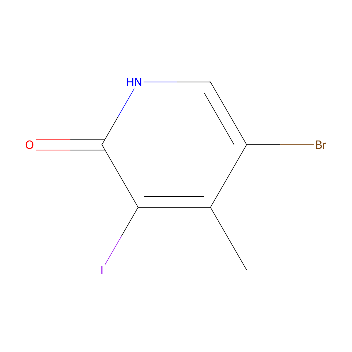 5-Bromo-3-iodo-4-methylpyridin-2-ol molecular structure, CAS 2031260-86-1