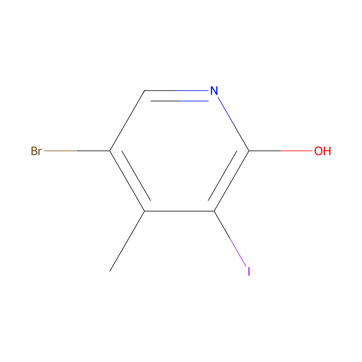 5-Bromo-3-iodo-4-methylpyridin-2-ol molecular structure, CAS 2031260-86-1