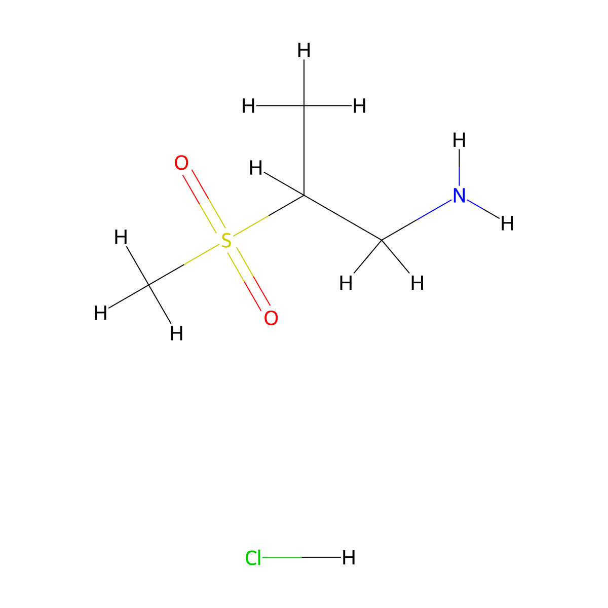 2-Methanesulfonylpropan-1-amine hydrochloride molecular structure, CAS 2031260-87-2