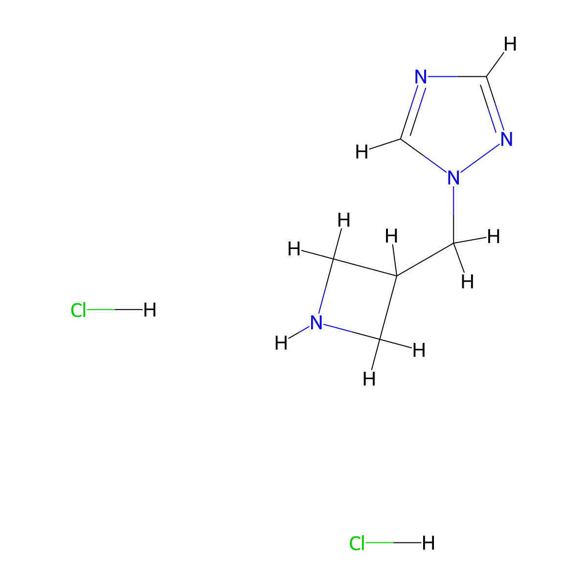 1-[(azetidin-3-yl)methyl]-1H-1,2,4-triazole dihydrochloride molecular structure, CAS 2031260-88-3
