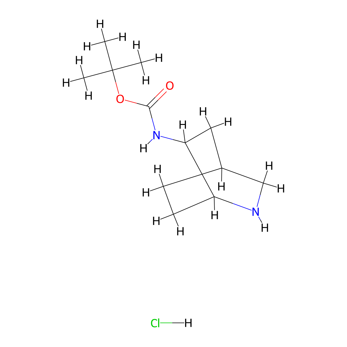 tert-butyl N-{2-azabicyclo[2.2.2]octan-6-yl}carbamate hydrochloride molecular structure, CAS 2031260-93-0