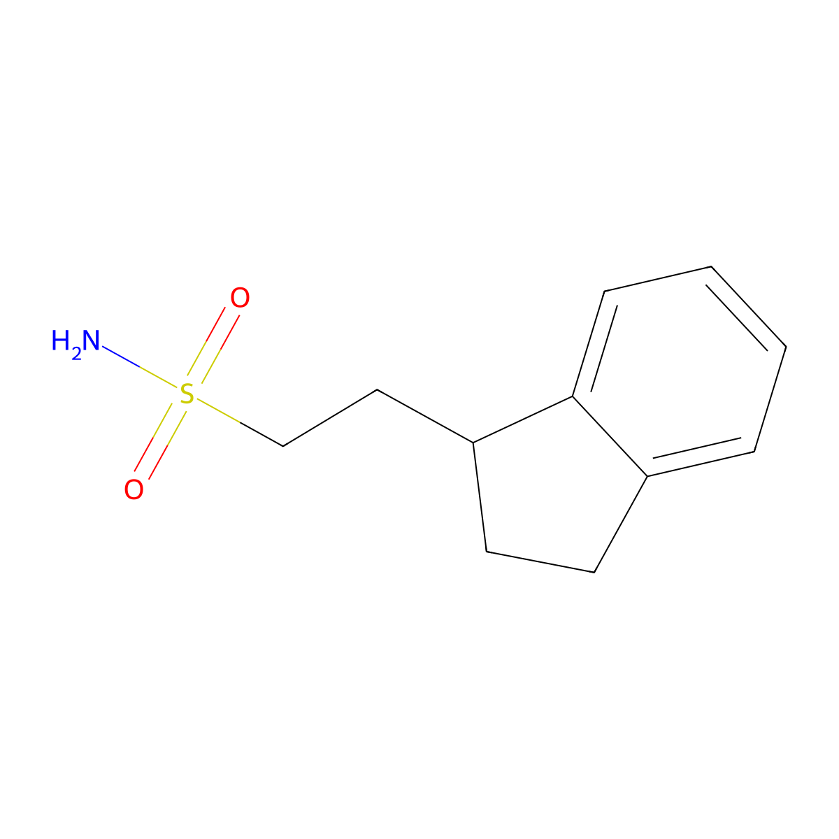 2-(2,3-dihydro-1H-inden-1-yl)ethane-1-sulfonamide molecular structure, CAS 2031260-95-2