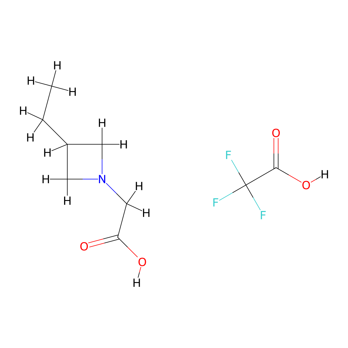 2-(3-Ethylazetidin-1-yl)acetic acid, trifluoroacetic acid molecular structure, CAS 2031260-96-3