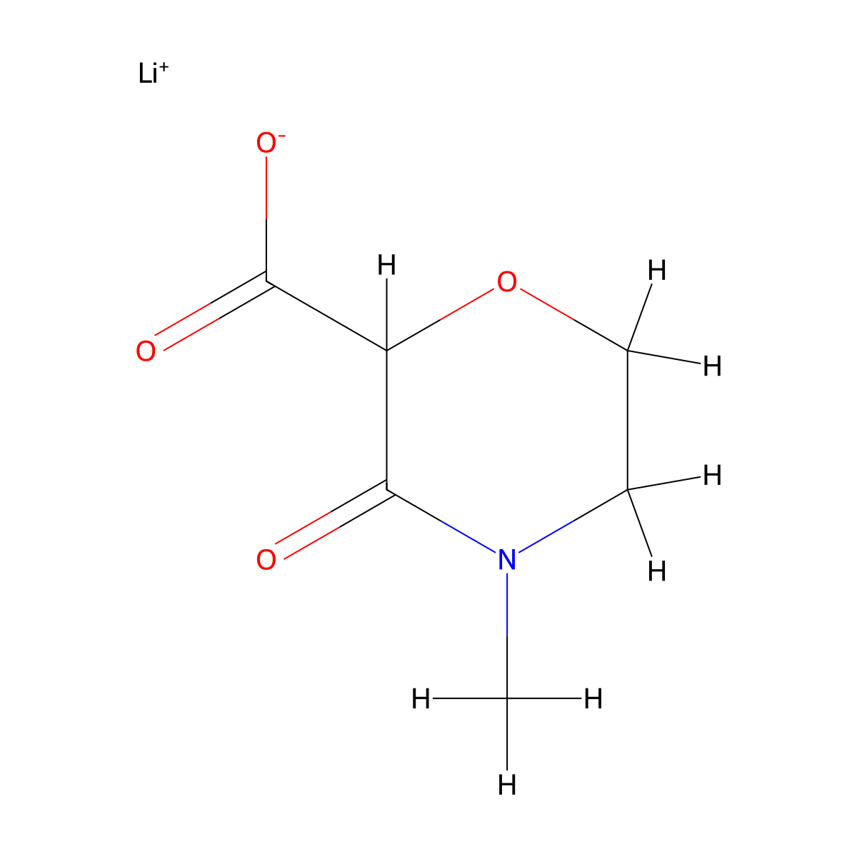 Lithium 4-methyl-3-oxomorpholine-2-carboxylate molecular structure, CAS 2031261-08-0