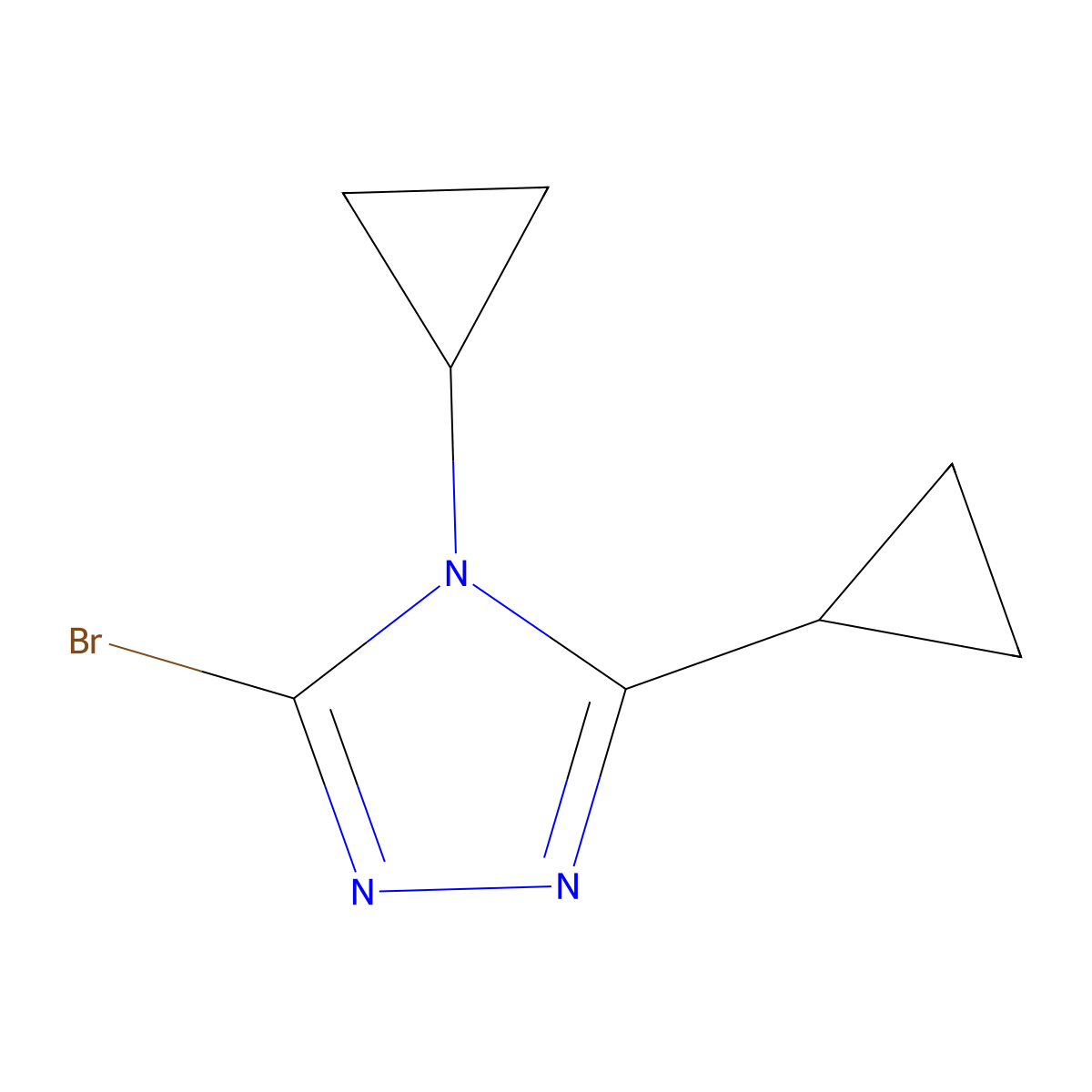 3-bromo-4,5-dicyclopropyl-4H-1,2,4-triazole molecular structure, CAS 2031261-09-1