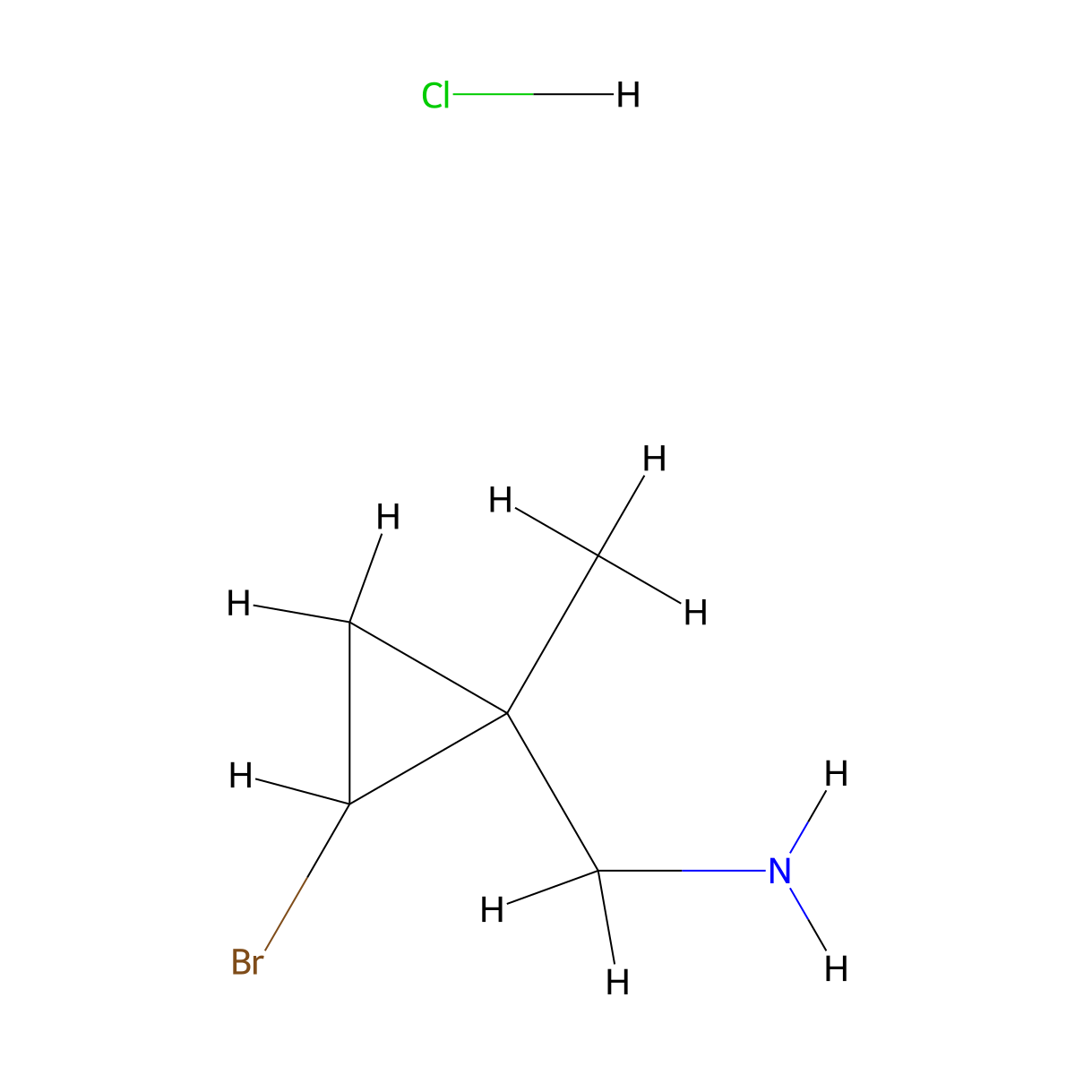 (2-Bromo-1-methylcyclopropyl)methanamine hydrochloride molecular structure, CAS 2031261-11-5