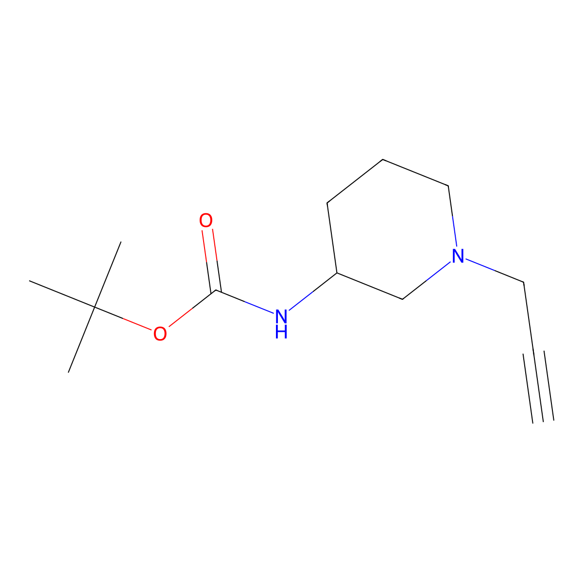Tert-butyl N-[1-(prop-2-YN-1-YL)piperidin-3-YL]carbamate molecular structure, CAS 2031261-13-7