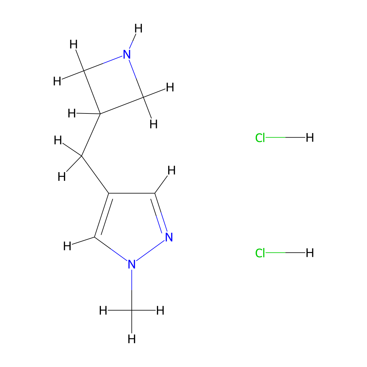 4-[(azetidin-3-yl)methyl]-1-methyl-1H-pyrazole dihydrochloride molecular structure, CAS 2031261-15-9