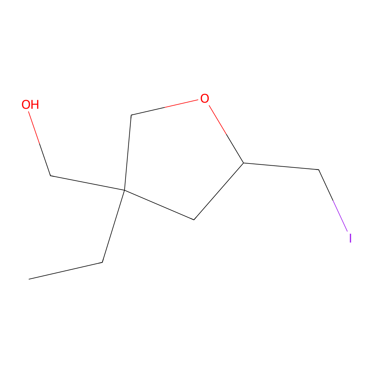 [3-Ethyl-5-(iodomethyl)oxolan-3-yl]methanol molecular structure, CAS 2031261-16-0