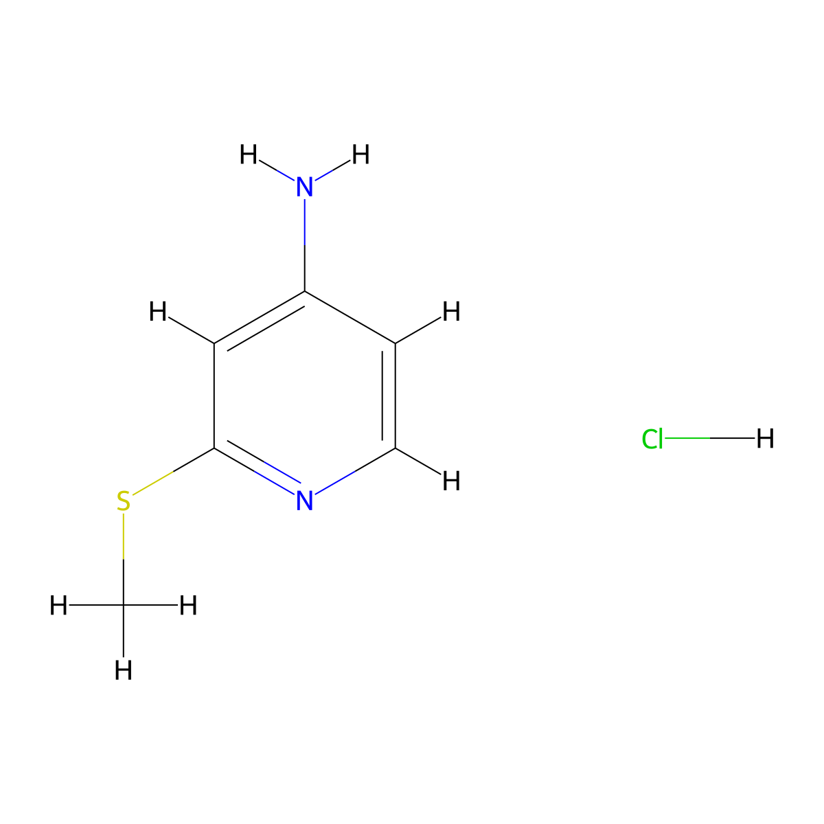 2-(Methylsulfanyl)pyridin-4-amine hydrochloride molecular structure, CAS 2031261-19-3