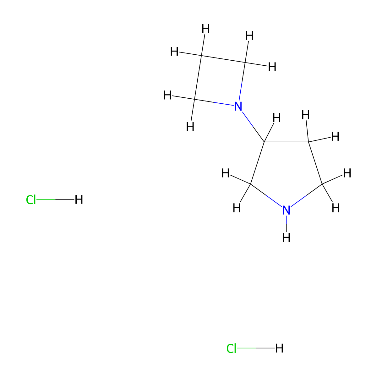 3-(Azetidin-1-yl)pyrrolidine dihydrochloride molecular structure, CAS 2031261-23-9
