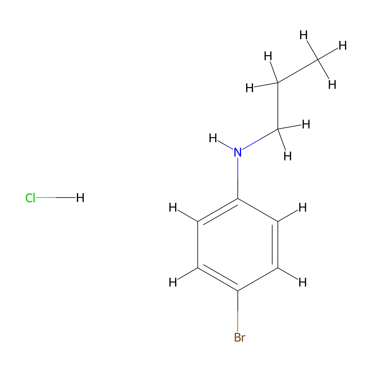 4-bromo-N-propylaniline hydrochloride molecular structure, CAS 2031261-27-3