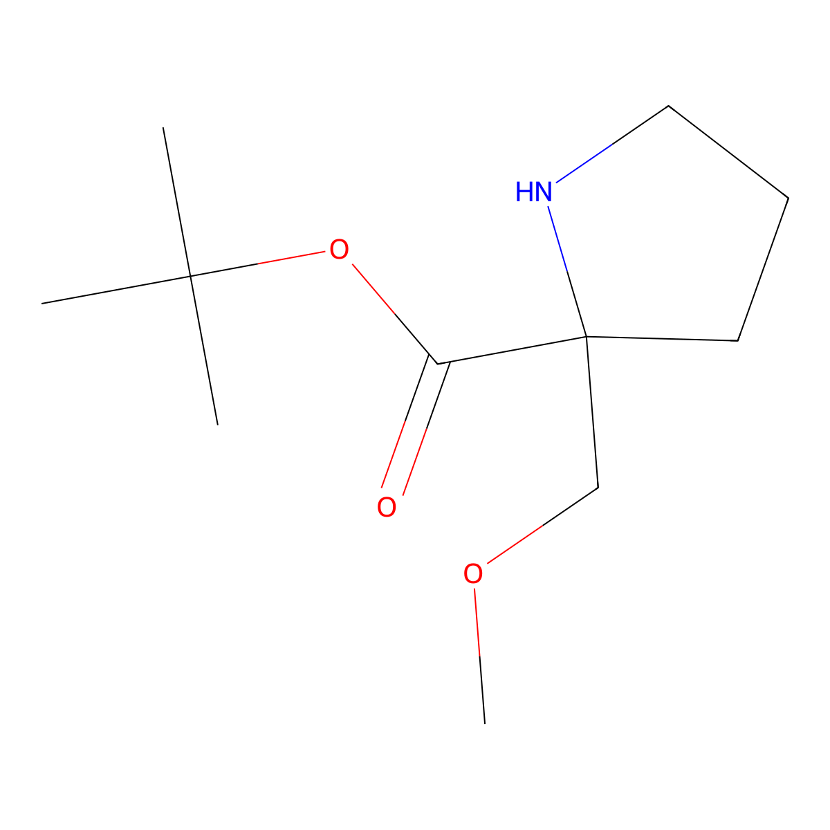 Tert-butyl 2-(methoxymethyl)pyrrolidine-2-carboxylate molecular structure, CAS 2031268-67-2