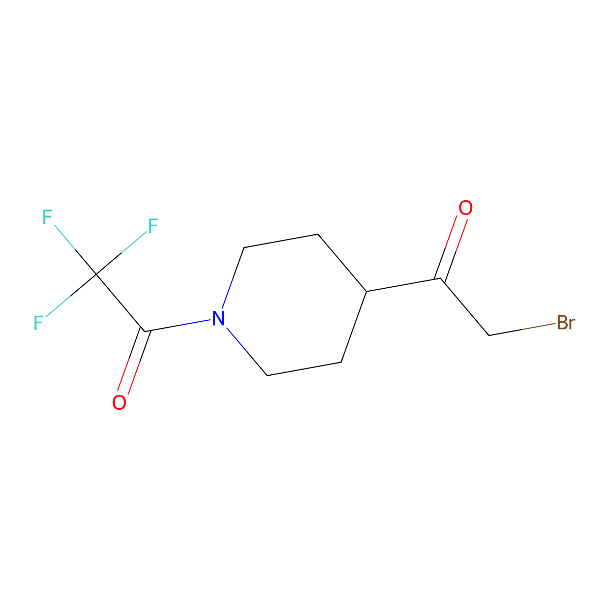 1-[4-(2-Bromoacetyl)piperidin-1-yl]-2,2,2-trifluoroethan-1-one molecular structure, CAS 2031268-68-3