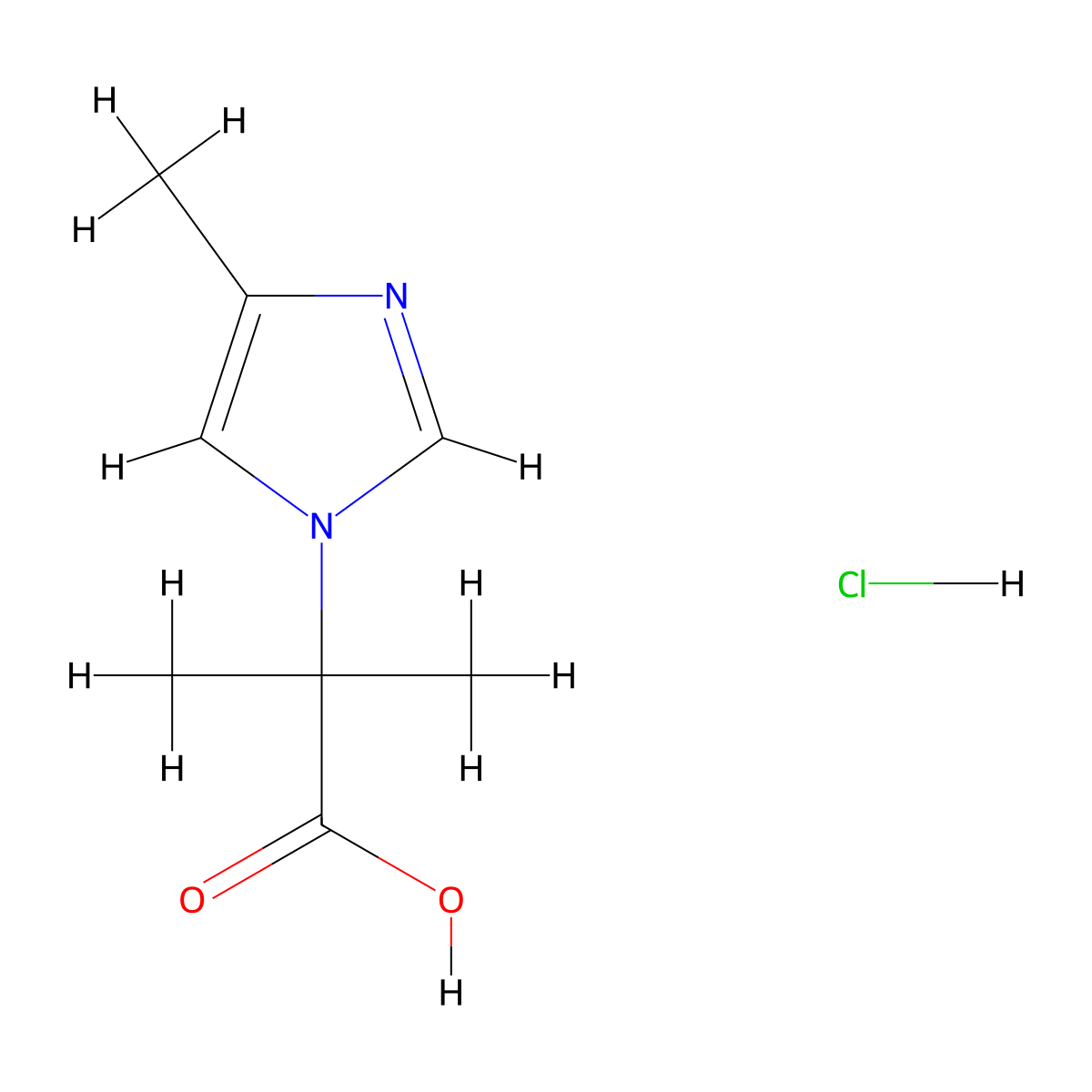 2-methyl-2-(4-methyl-1H-imidazol-1-yl)propanoic acid hydrochloride molecular structure, CAS 2031268-73-0