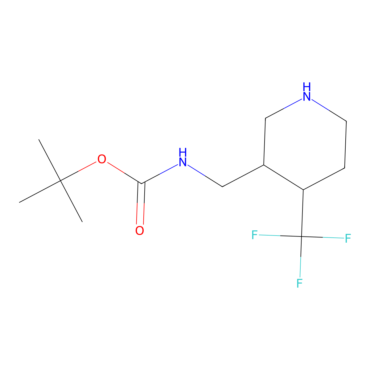 tert-butyl N-((4-(trifluoromethyl)piperidin-3-yl)methyl)carbamate molecular structure, CAS 2031268-74-1