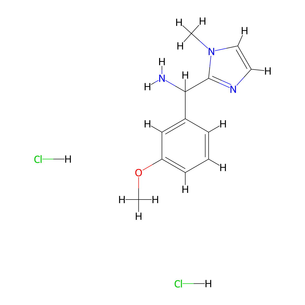 (3-methoxyphenyl)(1-methyl-1H-imidazol-2-yl)methanamine dihydrochloride molecular structure, CAS 2031268-75-2