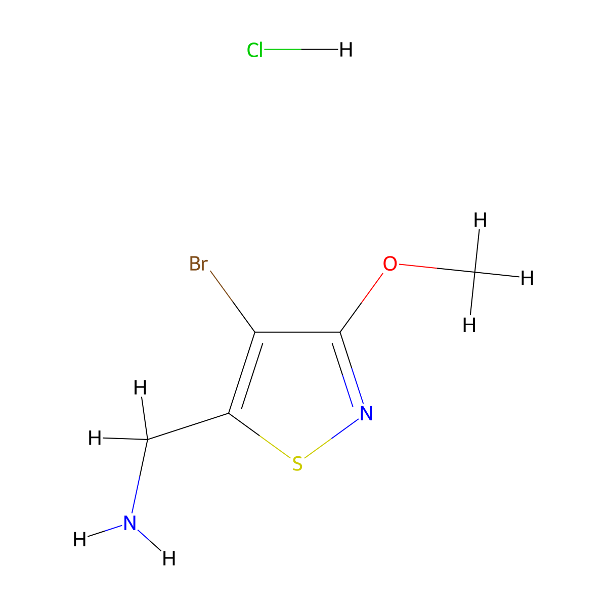 (4-Bromo-3-methoxy-1,2-thiazol-5-yl)methanamine hydrochloride molecular structure, CAS 2031268-86-5