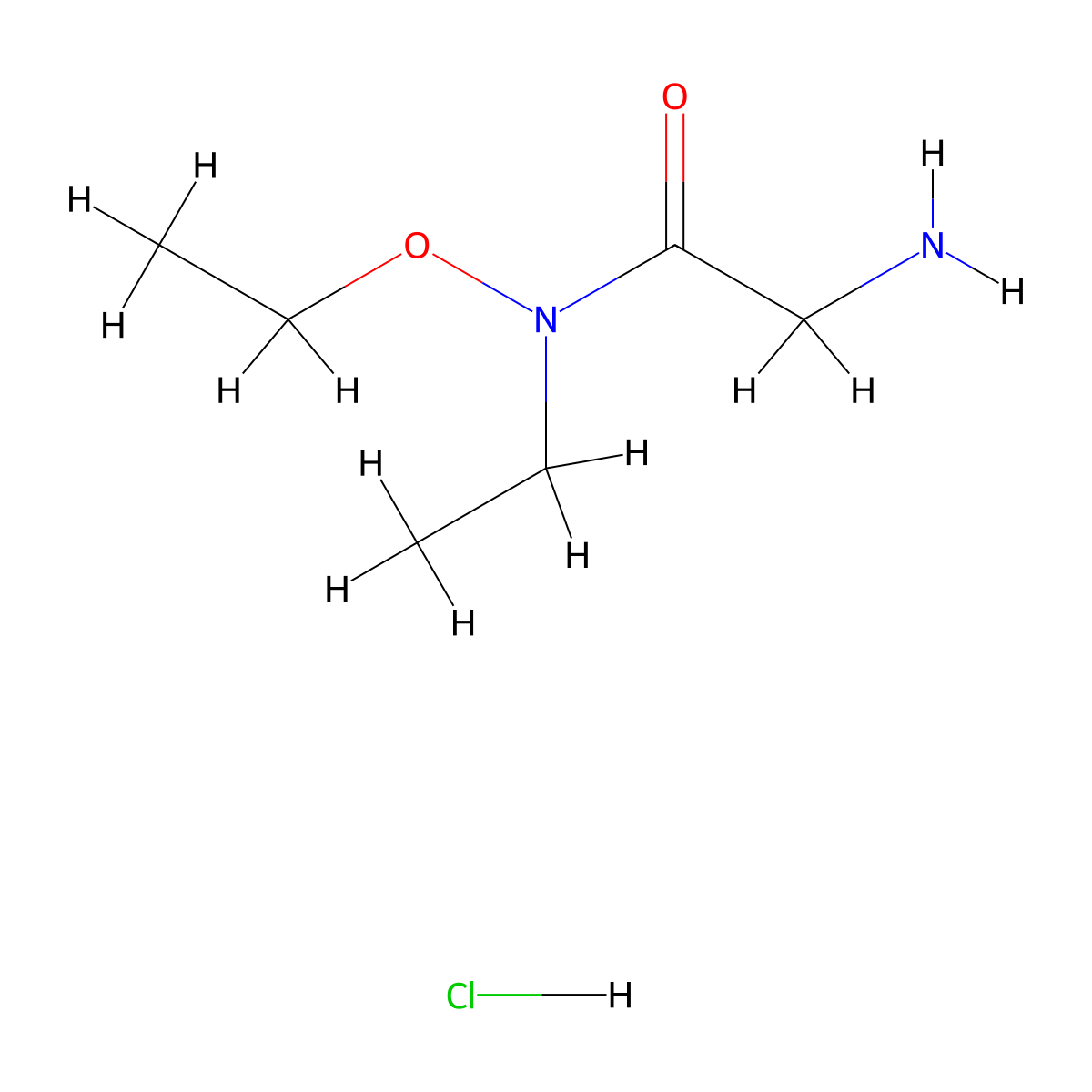 2-amino-N-ethoxy-N-ethylacetamide hydrochloride molecular structure, CAS 2031268-89-8