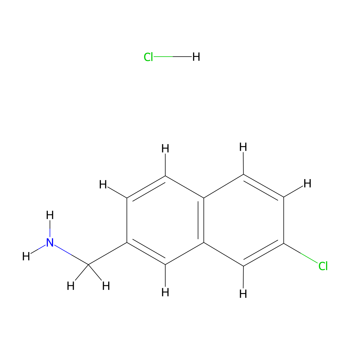(7-Chloronaphthalen-2-yl)methanamine hydrochloride molecular structure, CAS 2031268-90-1
