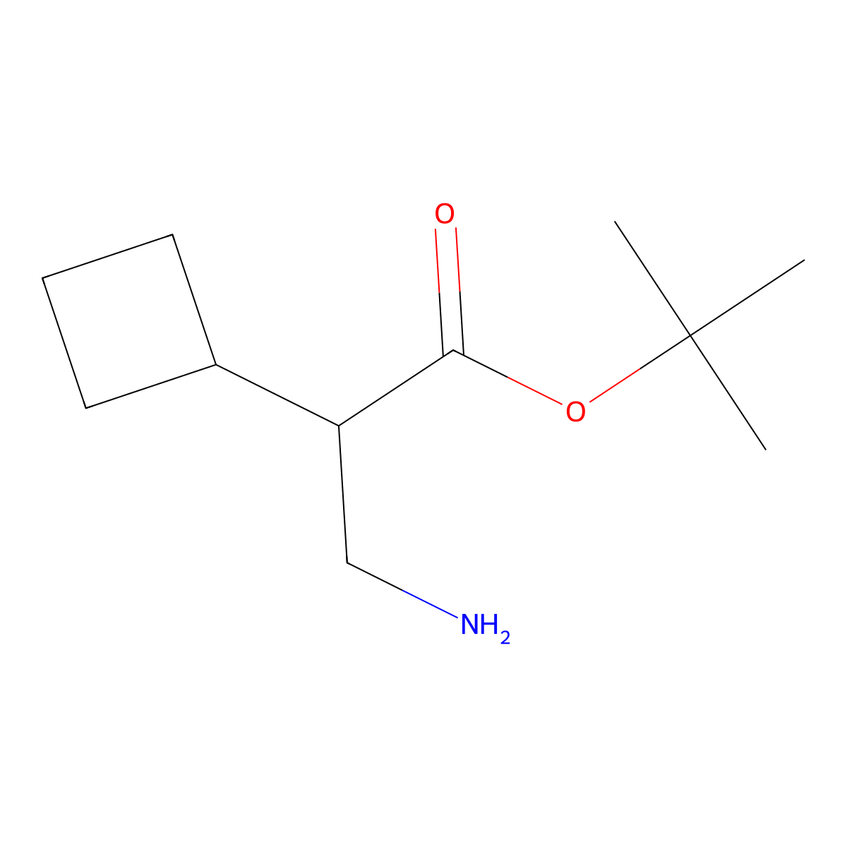 Tert-butyl 3-amino-2-cyclobutylpropanoate molecular structure, CAS 2031268-91-2