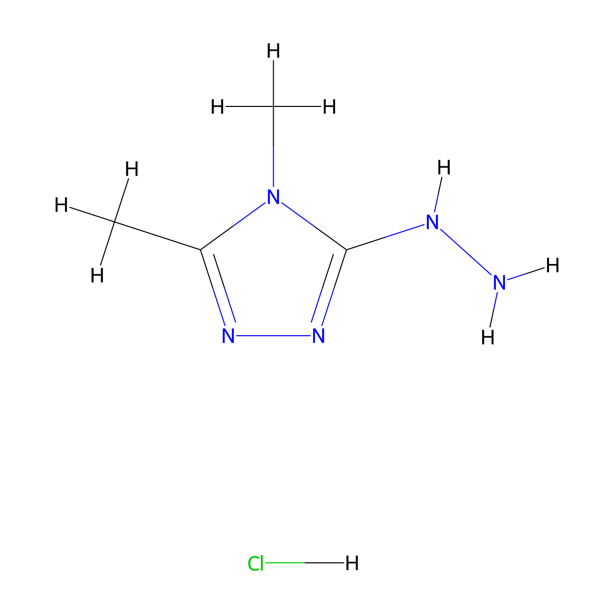 3-hydrazinyl-4,5-dimethyl-4H-1,2,4-triazole hydrochloride molecular structure, CAS 2031268-92-3