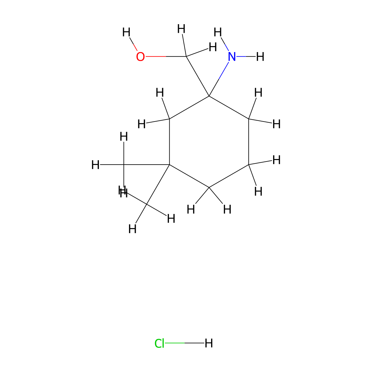 (1-Amino-3,3-dimethylcyclohexyl)methanol hydrochloride molecular structure, CAS 2031268-94-5