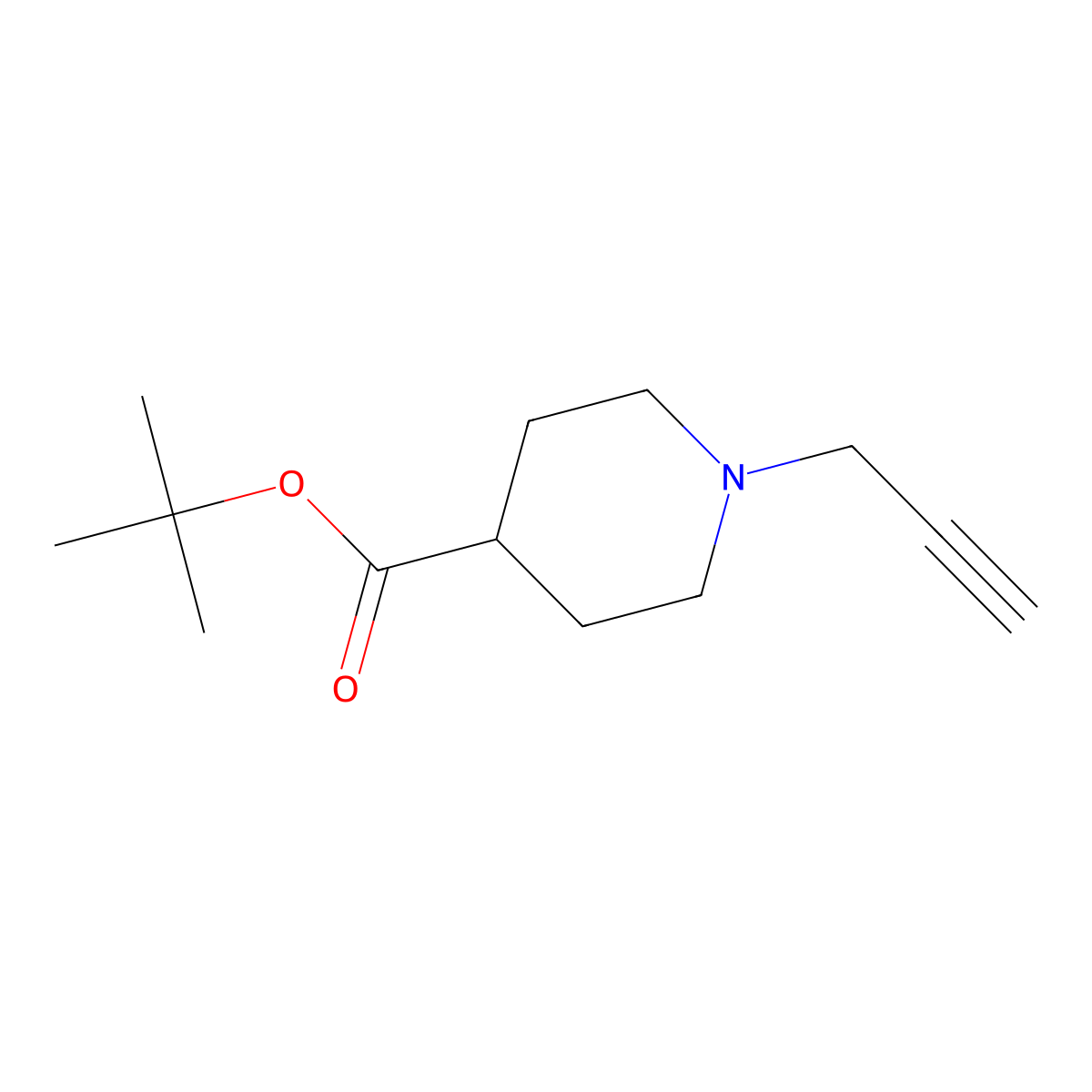 Tert-butyl 1-(prop-2-yn-1-yl)piperidine-4-carboxylate molecular structure, CAS 2031268-95-6