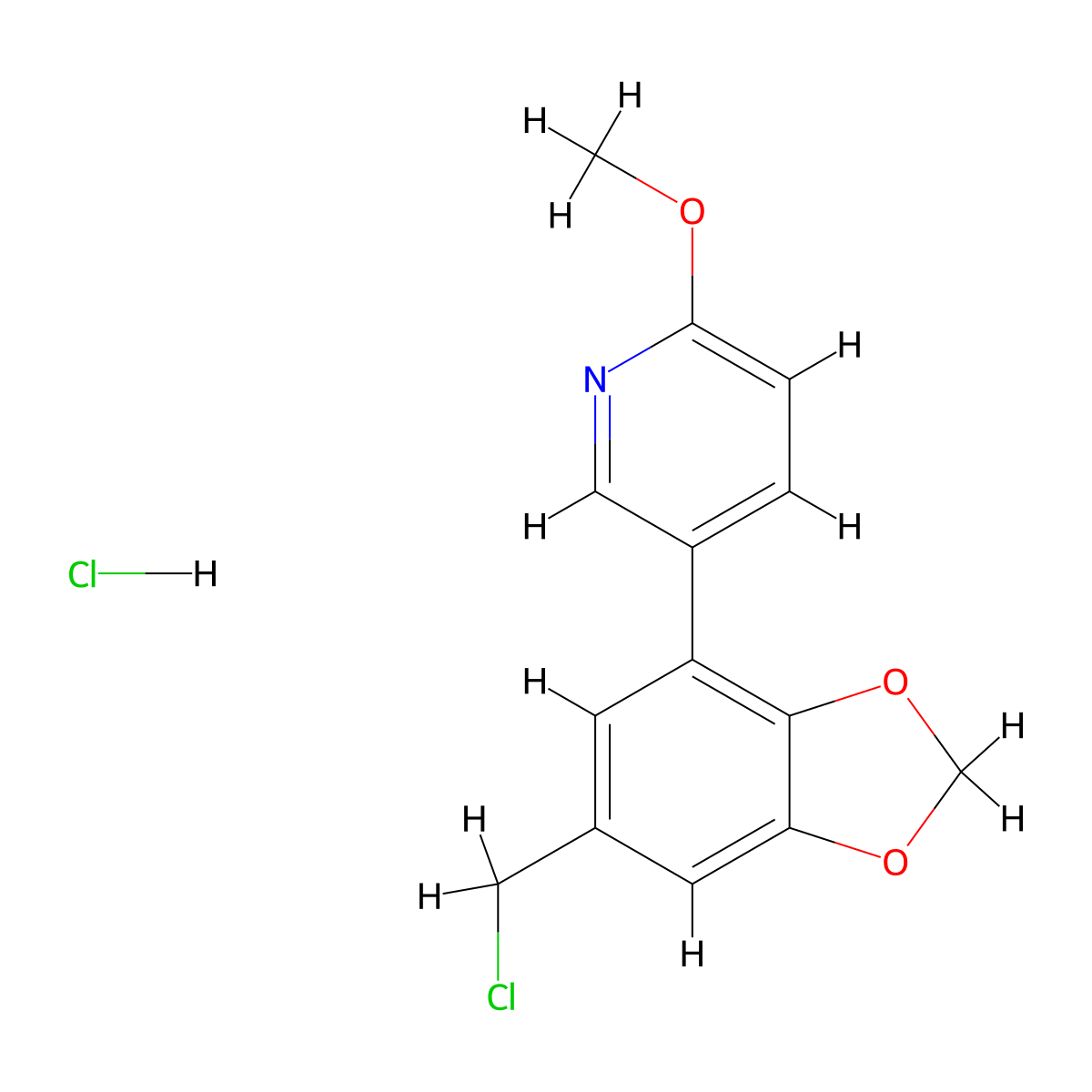 5-[6-(Chloromethyl)-1,3-dioxaindan-4-yl]-2-methoxypyridine hydrochloride molecular structure, CAS 2031268-97-8