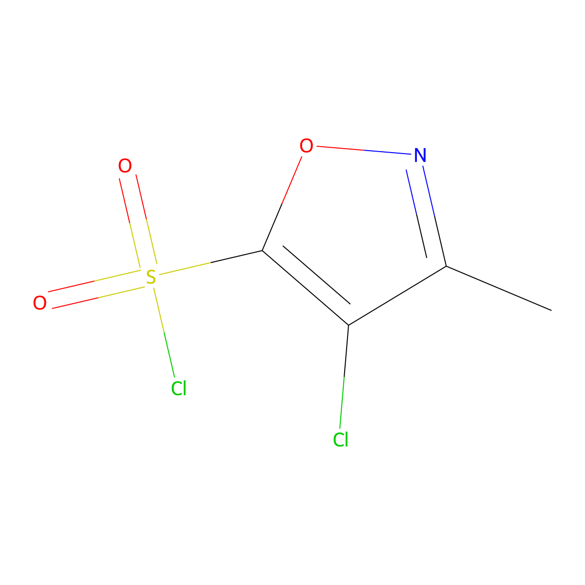 4-Chloro-3-methyl-1,2-oxazole-5-sulfonyl chloride molecular structure, CAS 2031268-98-9