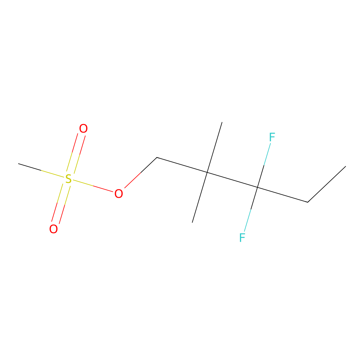 3,3-Difluoro-2,2-dimethylpentyl methanesulfonate molecular structure, CAS 2031268-99-0