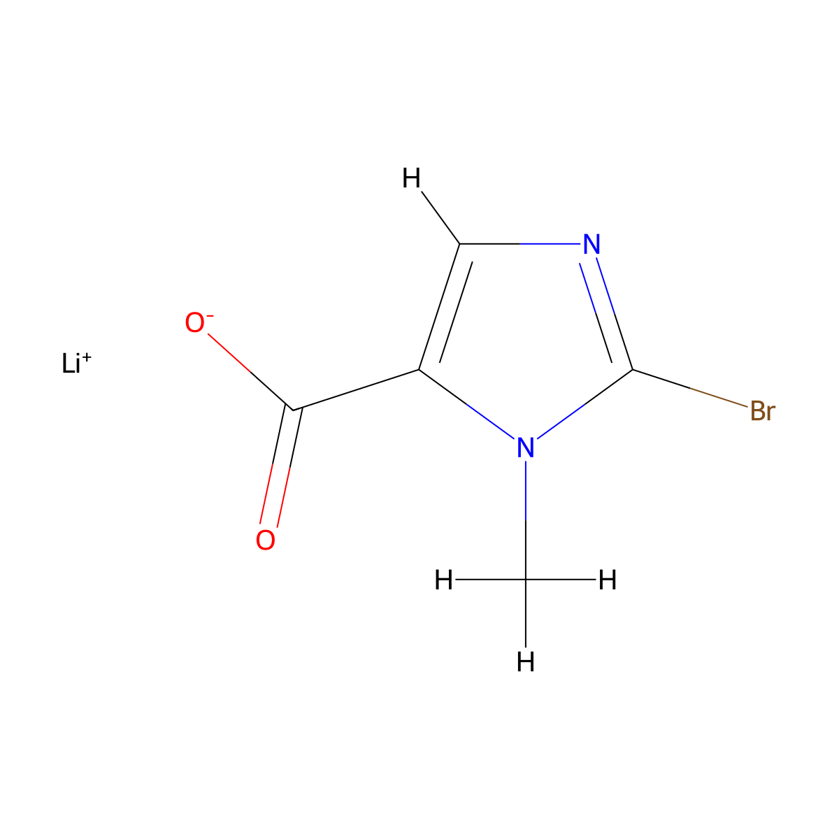 lithium 2-bromo-1-methyl-1H-imidazole-5-carboxylate molecular structure, CAS 2031269-05-1