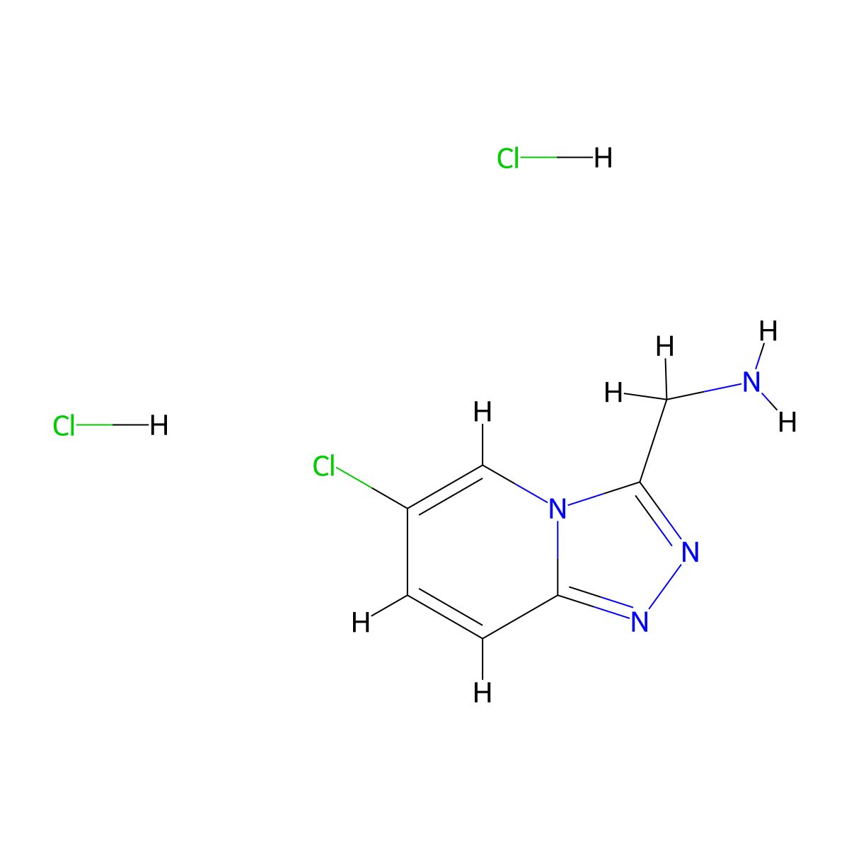(6-Chloro-(1,2,4)triazolo(4,3-a)pyridin-3-yl)methanamine dihydrochloride molecular structure, CAS 2031269-13-1