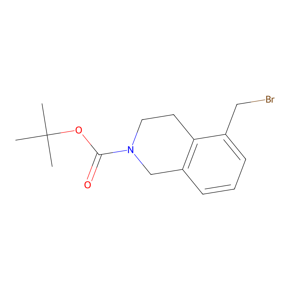 Tert-butyl 5-(bromomethyl)-1,2,3,4-tetrahydroisoquinoline-2-carboxylate molecular structure, CAS 2031269-14-2