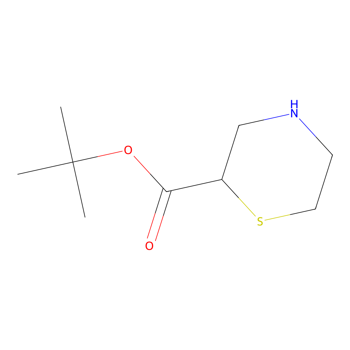 tert-Butyl thiomorpholine-2-carboxylate molecular structure, CAS 2031269-19-7