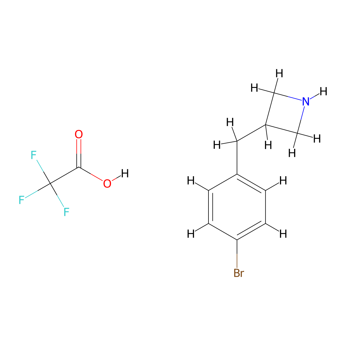 3-((4-Bromophenyl)methyl)azetidine trifluoroacetate molecular structure, CAS 2031269-20-0