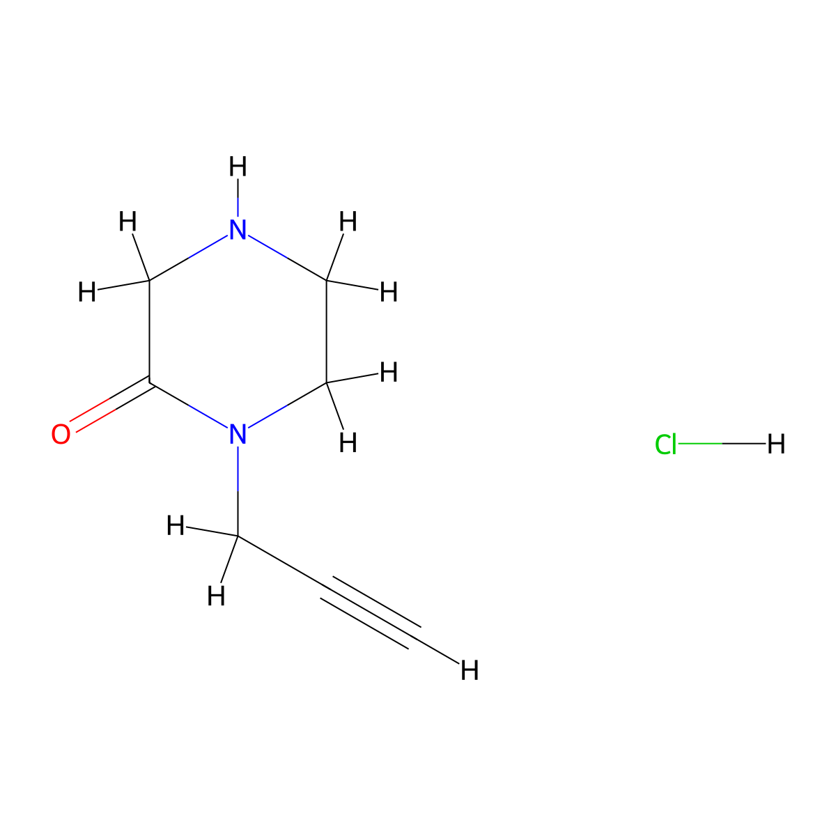 1-(Prop-2-yn-1-yl)piperazin-2-one hydrochloride molecular structure, CAS 2031269-22-2