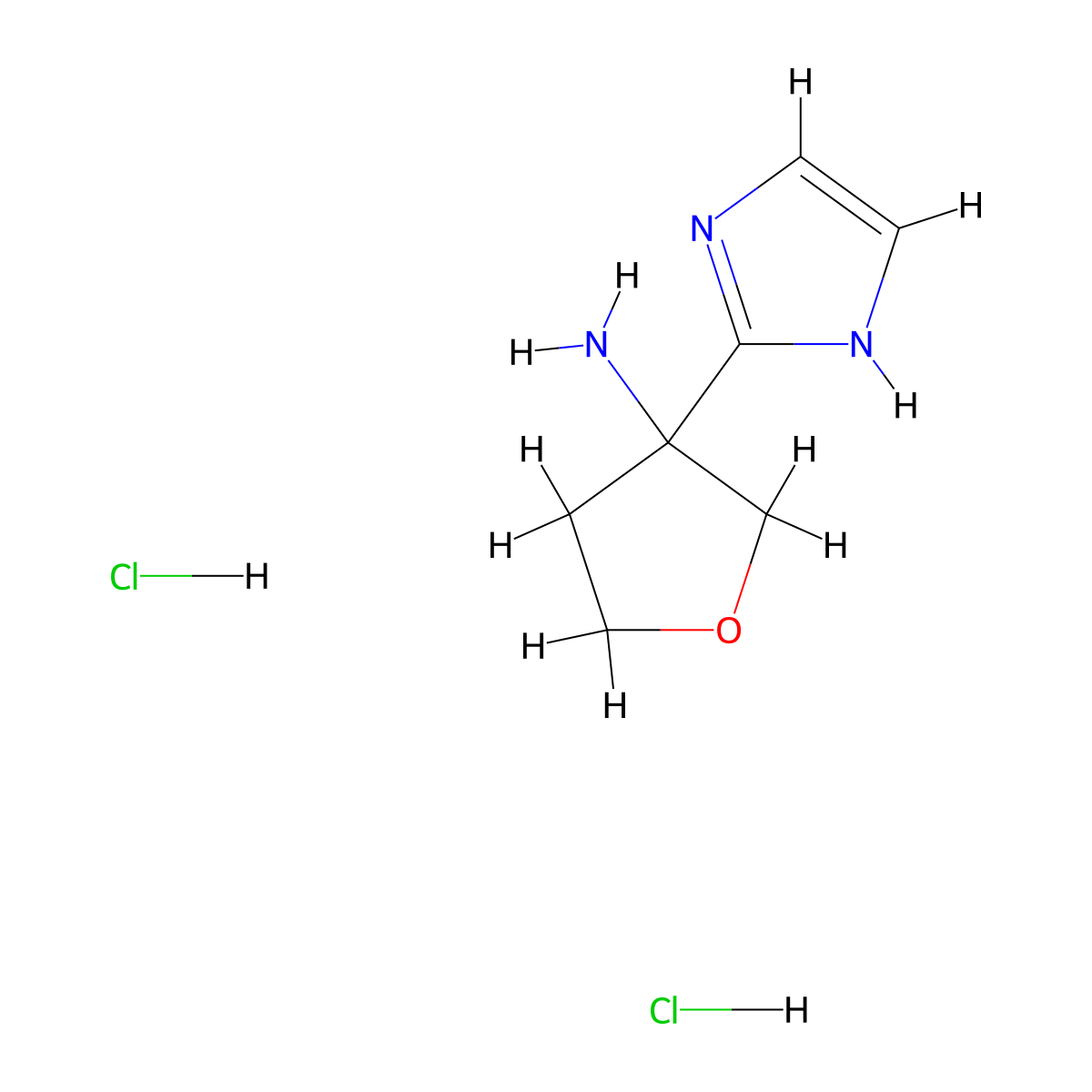 3-(1H-imidazol-2-yl)oxolan-3-amine dihydrochloride molecular structure, CAS 2031269-25-5